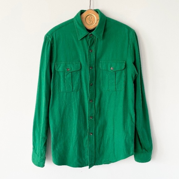 Polo Ralph Lauren Other - Polo Ralph Lauren 100% cotton green button down fleece shirt men’s size M